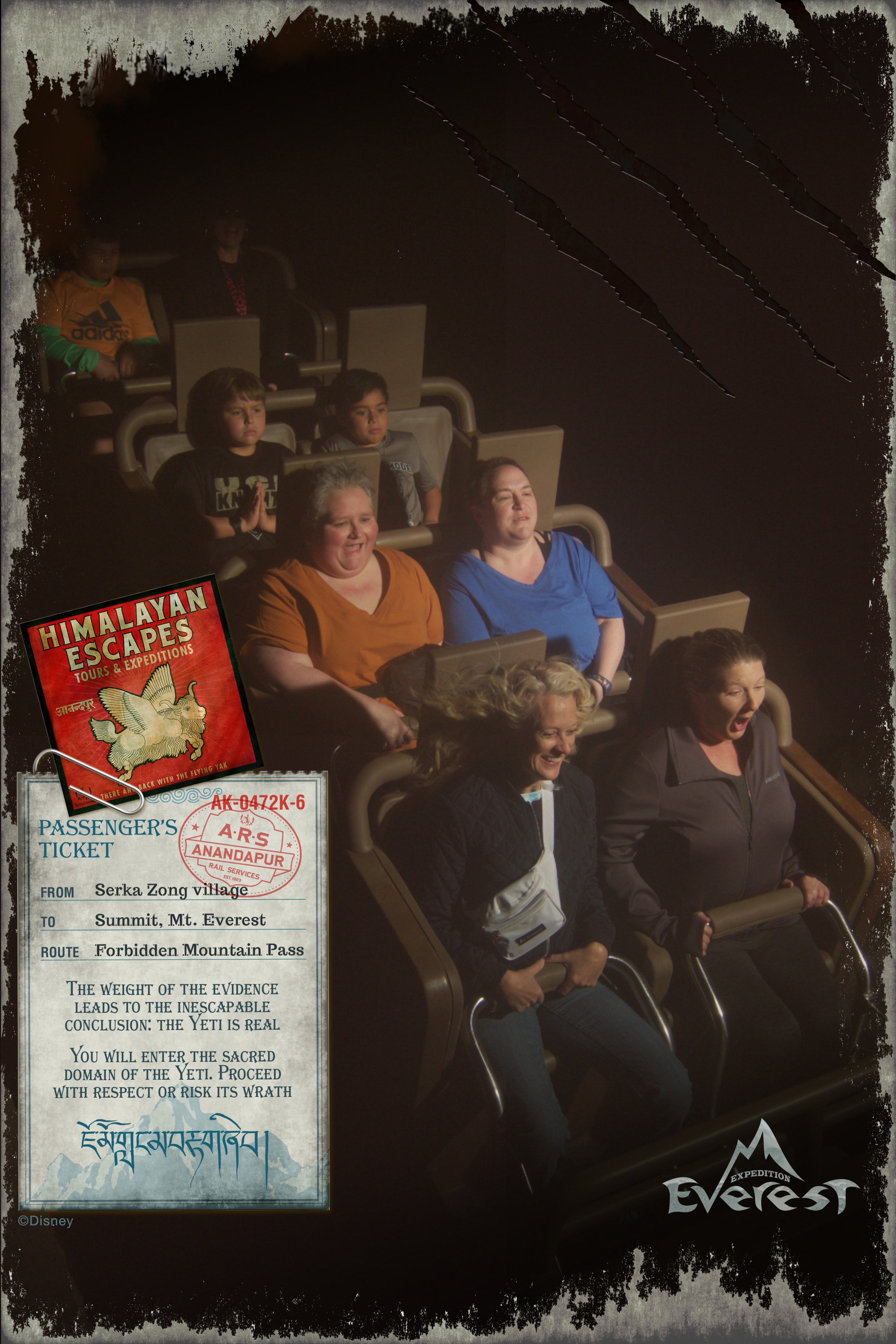 nilchance and beanside ride the Expedition Everest rollercoaster